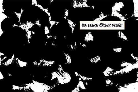 Grunge ink brush strokes elements. Black paint brush, stroke, line, grunge Stock Illustration