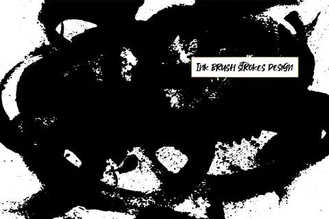 Grunge ink brush strokes elements. Black paint brush, stroke, line, grunge 스톡 일러스트