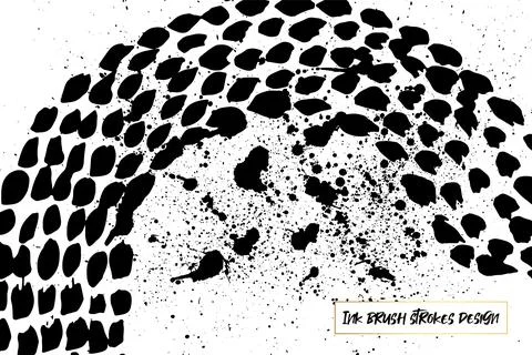Grunge ink brush strokes elements. Black paint brush, stroke, line, grunge Stock Illustration