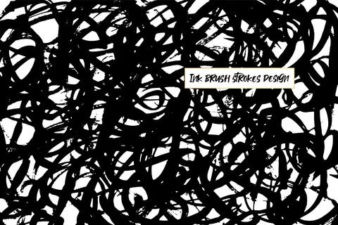 Grunge ink brush strokes elements. Black paint brush, stroke, line, grunge Stock Illustration