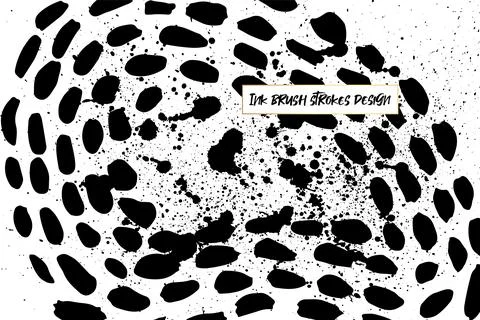 Grunge ink brush strokes elements. Black paint brush, stroke, line, grunge Stock Illustration