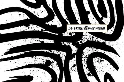 Grunge ink brush strokes elements. Black paint brush, stroke, line, grunge 스톡 일러스트
