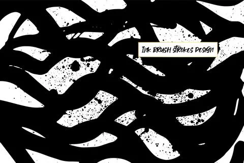Grunge ink brush strokes elements. Black paint brush, stroke, line, grunge Stock Illustration