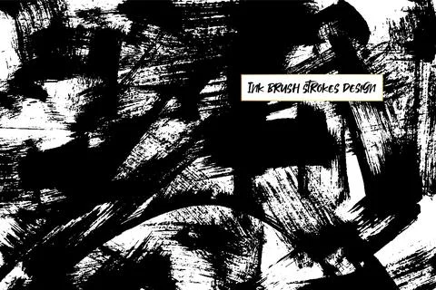 Grunge ink brush strokes elements. Black paint brush, stroke, line, grunge Stock Illustration