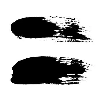 Grunge ink brush strokes elements. Black paint brush, stroke, line, grunge Stock Illustration