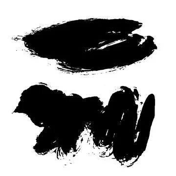 Grunge ink brush strokes elements. Black paint brush, stroke, line, grunge Stock Illustration