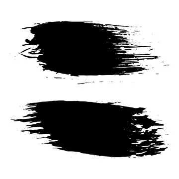 Grunge ink brush strokes elements. Black paint brush, stroke, line, grunge Stock Illustration