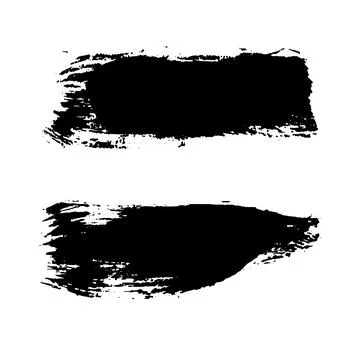 Grunge ink brush strokes elements. Black paint brush, stroke, line, grunge Stock Illustration