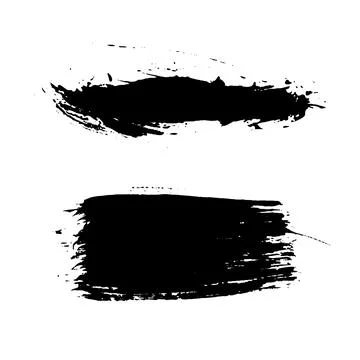 Grunge ink brush strokes elements. Black paint brush, stroke, line, grunge Stock Illustration