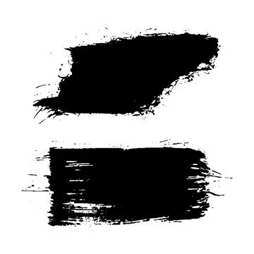 Grunge ink brush strokes elements. Black paint brush, stroke, line, grunge Stock Illustration