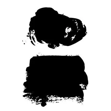 Grunge ink brush strokes elements. Black paint brush, stroke, line, grunge Illustrazione stock