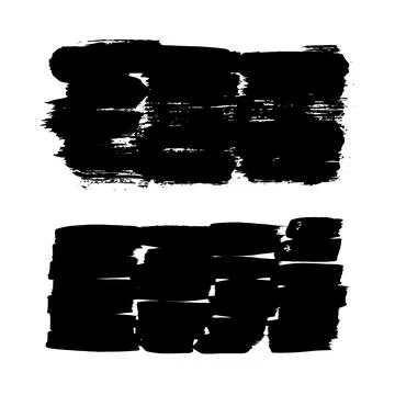 Grunge ink brush strokes elements. Black paint brush, stroke, line, grunge Illustrazione stock