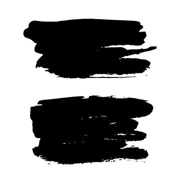 Grunge ink brush strokes elements. Black paint brush, stroke, line, grunge Illustrazione stock