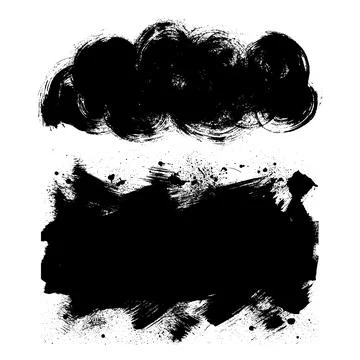 Grunge ink brush strokes elements. Black paint brush, stroke, line, grunge Stock Illustration