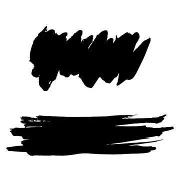 Grunge ink brush strokes elements. Black paint brush, stroke, line, grunge Stock Illustration