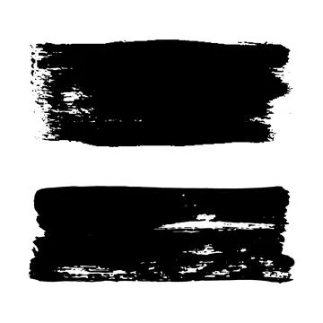 Grunge ink brush strokes elements. Black paint brush, stroke, line, grunge Stock Illustration