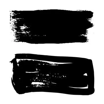 Grunge ink brush strokes elements. Black paint brush, stroke, line, grunge Stock Illustration