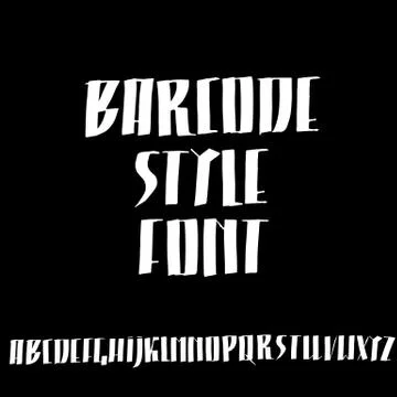 Grunge ink font. Simple barcode script. Vector illustration. 스톡 일러스트
