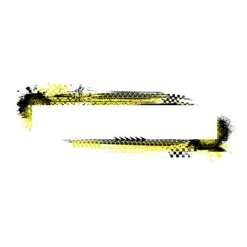 Grunge ink tire rectangle frame Illustrazione stock