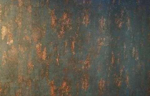 Grunge interior background. Texture of old dark loft wall with golden spots Stock Photos