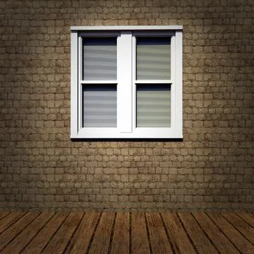 Grunge interior with window Stock Illustration