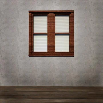Grunge interior with window Stock Illustration