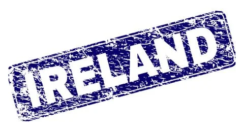 Grunge IRELAND Framed Rounded Rectangle Stamp Stock Illustration