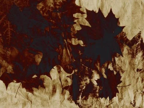 Grunge Leaves Background イラスト素材