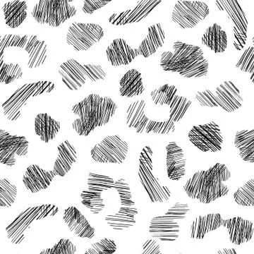 Grunge leopard skin seamless pattern. Abstract animal fur wallpaper. イラスト素材