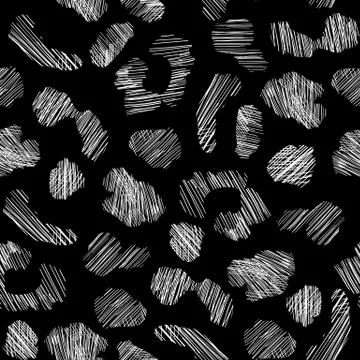 Grunge leopard skin seamless pattern. Abstract animal fur wallpaper. 스톡 일러스트