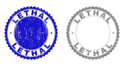 Grunge LETHAL Textured Stamp Seals 스톡 일러스트