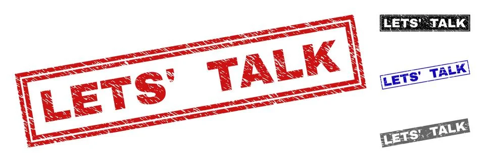 Grunge LETS' TALK Textured Rectangle Watermarks Stock Illustration