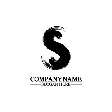 Grunge letter S, vector design element,S grungy font, brush, logo, symbol, ic Stock Illustration