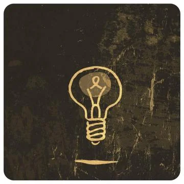 Grunge light bulb. vector Stock Illustration