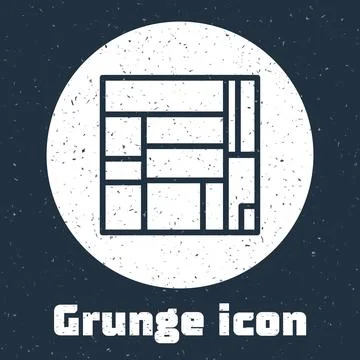 Grunge line House Edificio Mirador icon isolated on grey background. Mirador 스톡 일러스트