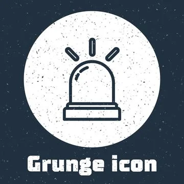 Grunge line Motion sensor icon isolated on grey background. Monochrome vint.. Illustrazione stock