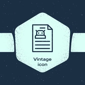 Grunge line Technical specification icon isolated on blue background. Technical Stock Illustration