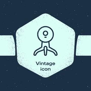 Grunge line Web camera icon isolated on blue background. Chat camera. Webcam Stockillustratie