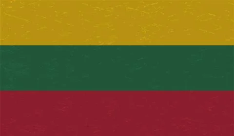 Grunge Lithuania flag. Lithuania flag with waving grunge texture. Vector back 스톡 일러스트
