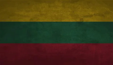 Grunge Lithuania flag. Lithuania flag with waving grunge texture. Vector back 스톡 일러스트