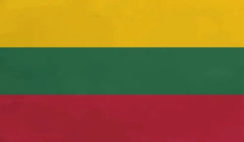 Grunge Lithuania flag. Lithuania flag with waving grunge texture. Vector back 스톡 일러스트