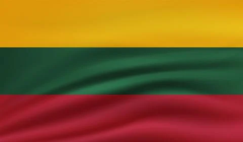Grunge Lithuania flag. Lithuania flag with waving grunge texture. Vector back Stock Illustration