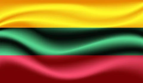 Grunge Lithuania flag. Lithuania flag with waving grunge texture. Vector back Stock Illustration