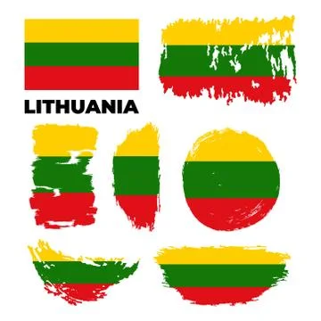 Grunge Lithuania flags set. Vector stock illustration Stock Illustration