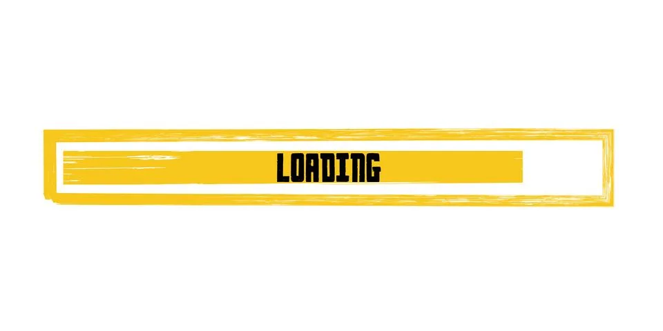 Grunge Loading Bar Vector, Yellow Progress Indicator with Distressed Texture Stock Illustration
