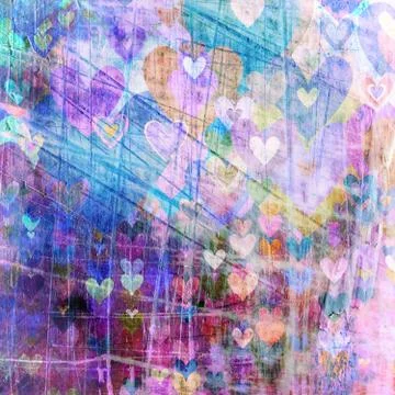 Grunge love pattern background Illustrazione stock