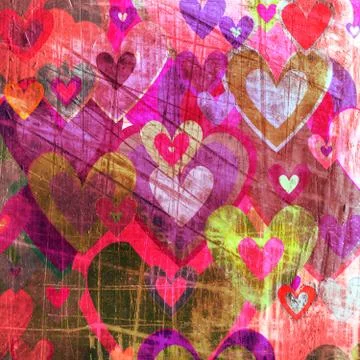 Grunge love pattern background Stock Photos
