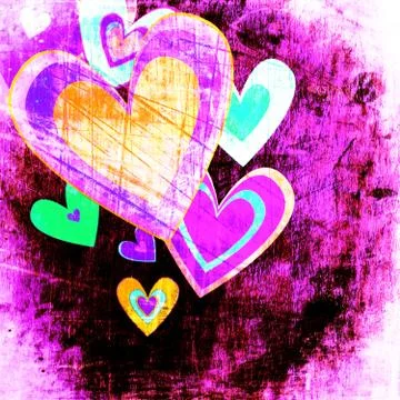 Grunge love pattern background Stock Photos