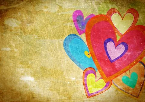 Grunge love pattern background Stock Photos