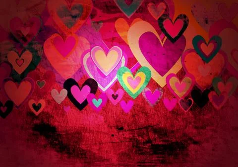 Grunge love pattern background Stock Photos